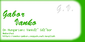 gabor vanko business card
